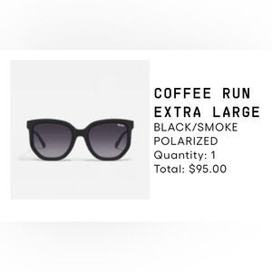 Quay Australia Coffee Run Extra Large Sunglasses - Black/Smoke